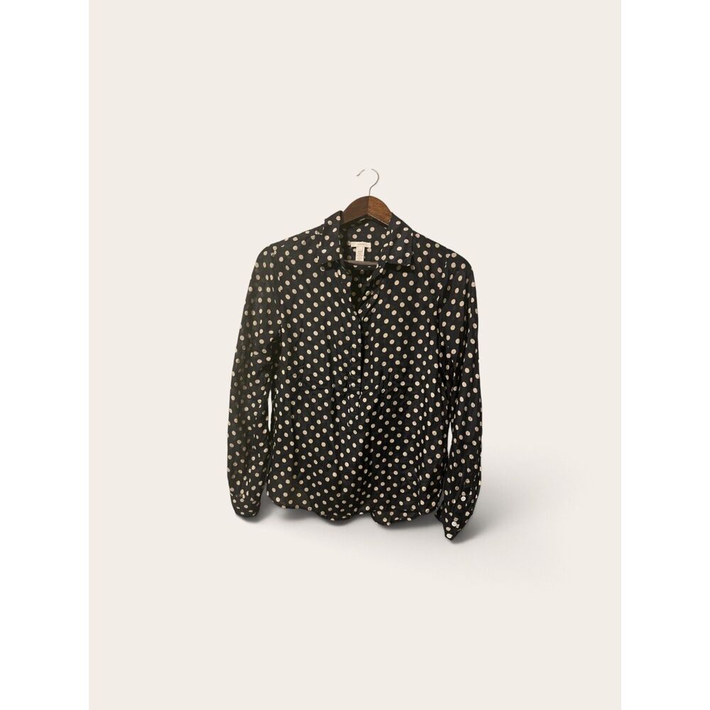 J.Crew Silk Blend Polka Dot Blouse